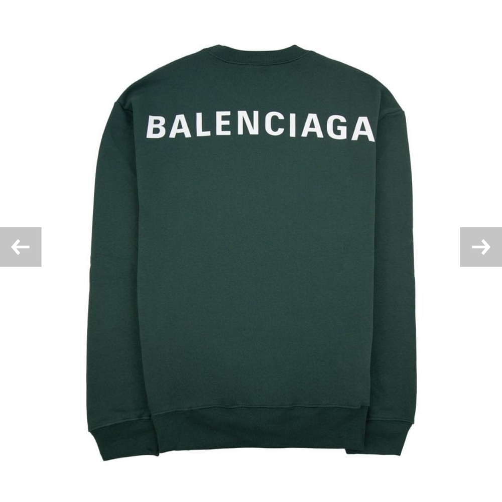 Balenciaga Block Logo Crewneck Sweatshirt Green